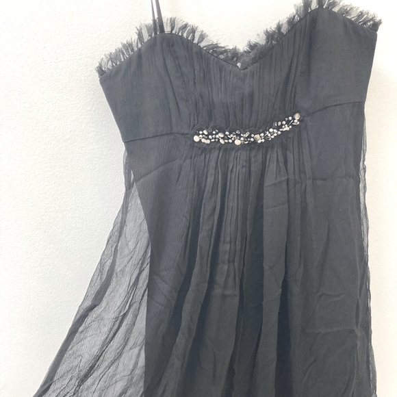 BCBG chiffon strapless dress size 4 knee length - Picture 2 of 5